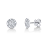 0.17CT 14K W/G DIAMOND PAVE CIRCLE STUD EARRING