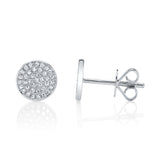 0.17CT 14K W/G DIAMOND PAVE CIRCLE STUD EARRING