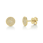 0.17CT 14K Y/G DIAMOND PAVE CIRCLE STUD EARRING