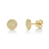 0.17CT 14K Y/G DIAMOND PAVE CIRCLE STUD EARRING