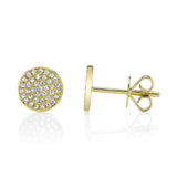 0.17CT 14K Y/G DIAMOND PAVE CIRCLE STUD EARRING