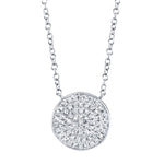 0.15CT 14K W/G DIAMOND PAVE CIRCLE NECKLACE