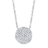 0.15CT 14K W/G DIAMOND PAVE CIRCLE NECKLACE