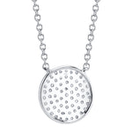 0.15CT 14K W/G DIAMOND PAVE CIRCLE NECKLACE