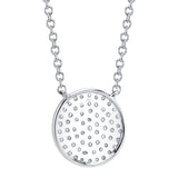 0.15CT 14K W/G DIAMOND PAVE CIRCLE NECKLACE