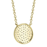 0.15CT 14K Y/G DIAMOND PAVE CIRCLE NECKLACE