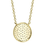 0.15CT 14K Y/G DIAMOND PAVE CIRCLE NECKLACE
