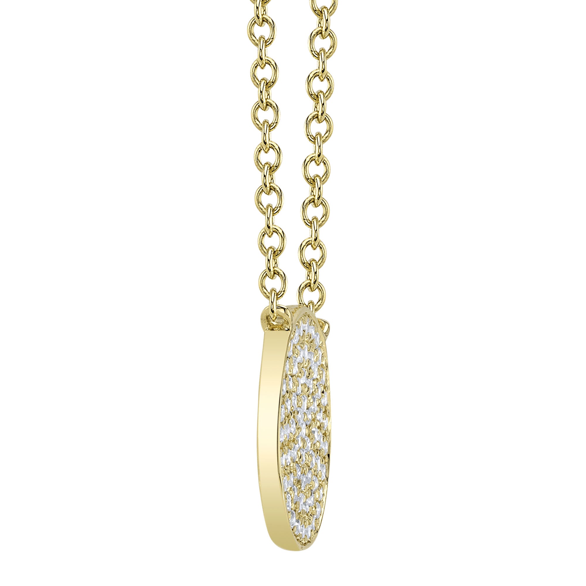 0.15CT 14K Y/G DIAMOND PAVE CIRCLE NECKLACE