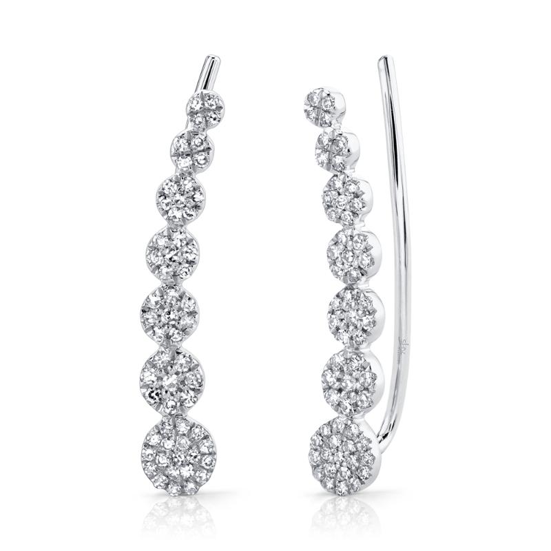 0.25CT 14K W/G DIAMOND EAR CRAWLER EARRING