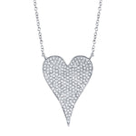 0.43CT 14K W/G DIAMOND PAVE HEART NECKLACE