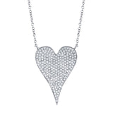 0.43CT 14K W/G DIAMOND PAVE HEART NECKLACE