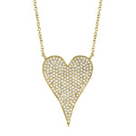 0.43CT 14K Y/G DIAMOND PAVE HEART NECKLACE