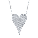 0.83CT 14K W/G DIAMOND PAVE HEART NECKLACE