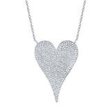 0.83CT 14K W/G DIAMOND PAVE HEART NECKLACE