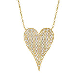 0.83CT 14K Y/G DIAMOND PAVE HEART NECKLACE