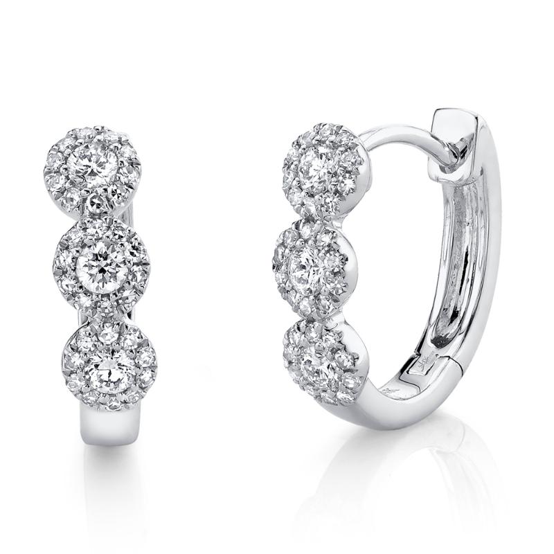 0.37CT 14K W/G DIAMOND HUGGIE EARRING