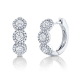 1.10CT 14K W/G DIAMOND HUGGIE EARRING