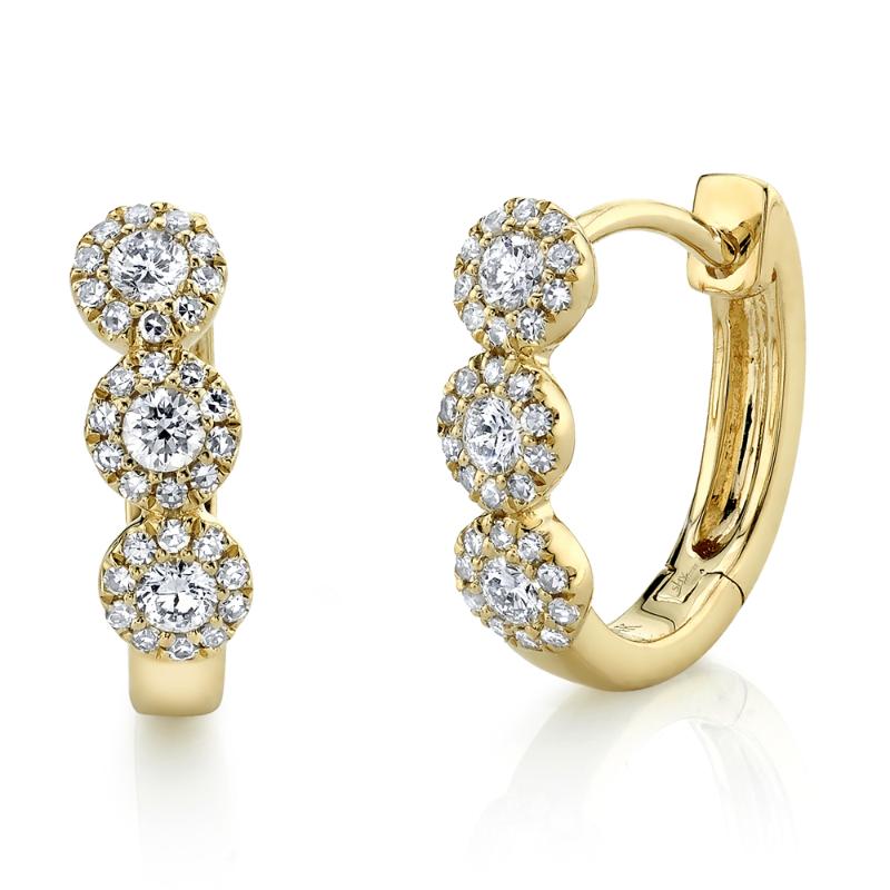 0.37CT 14K Y/G DIAMOND HUGGIE EARRING