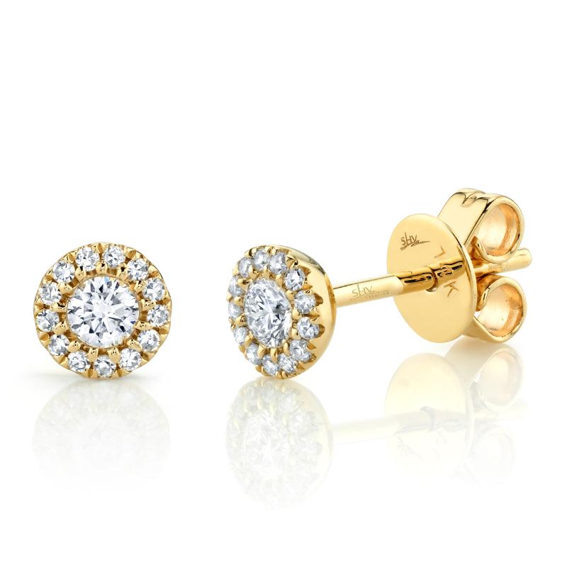 0.24CT 14K Y/G DIAMOND STUD EARRING