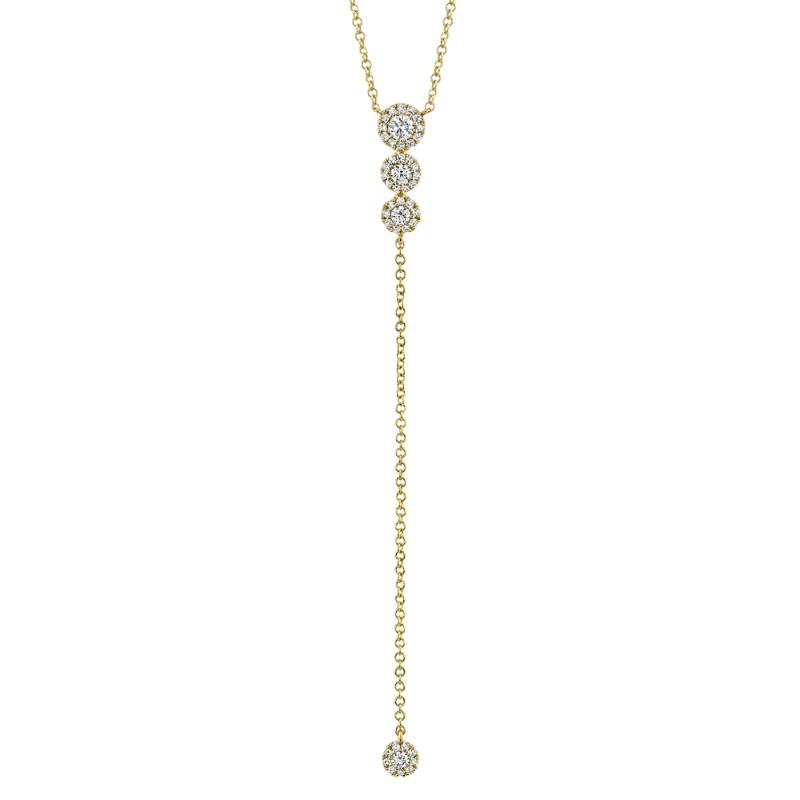 0.29CT 14K Y/G DIAMOND LARIAT NECKLACE