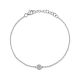 0.05CT 14K W/G DIAMOND PAVE CIRCLE BRACELET