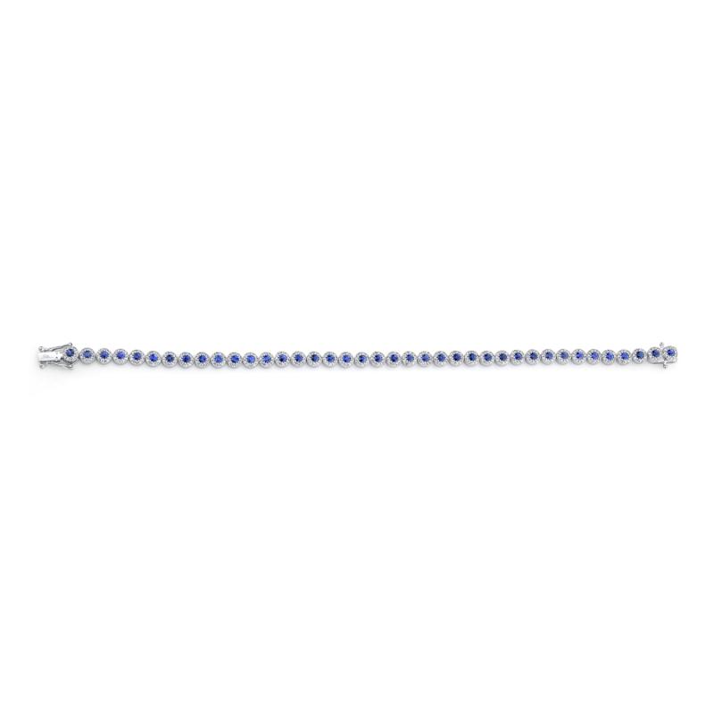 1.22CT DIAMOND & 2.44CT BLUE SAPPHIRE 14K W/G LADYS BRACELET