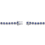 1.22CT DIAMOND & 2.44CT BLUE SAPPHIRE 14K W/G LADYS BRACELET