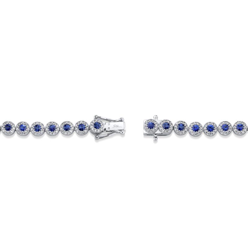 1.22CT DIAMOND & 2.44CT BLUE SAPPHIRE 14K W/G LADYS BRACELET