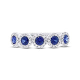 0.20CT DIAMOND & 0.70CT BLUE SAPPHIRE 14K W/G BAND SZ 8