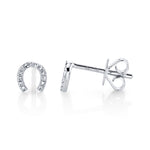 0.06CT 14K W/G DIAMOND HORSESHOE STUD EARRING