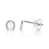 0.06CT 14K W/G DIAMOND HORSESHOE STUD EARRING