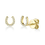 0.06CT 14K Y/G DIAMOND HORSESHOE STUD EARRING