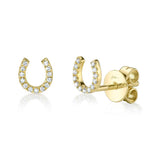 0.06CT 14K Y/G DIAMOND HORSESHOE STUD EARRING