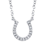 0.06CT 14K W/G DIAMOND HORSESHOE NECKLACE