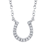 0.06CT 14K W/G DIAMOND HORSESHOE NECKLACE