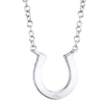0.06CT 14K W/G DIAMOND HORSESHOE NECKLACE