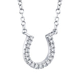 0.06CT 14K W/G DIAMOND HORSESHOE NECKLACE