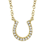 0.06CT 14K Y/G DIAMOND HORSESHOE NECKLACE