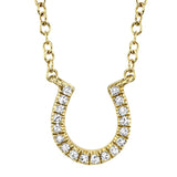 0.06CT 14K Y/G DIAMOND HORSESHOE NECKLACE