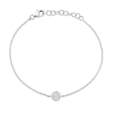 0.05CT 14K W/G DIAMOND PAVE CIRCLE BRACELET