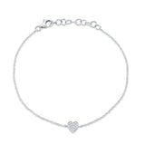 0.04CT 14K W/G DIAMOND PAVE HEART BRACELET