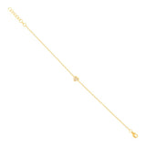 0.04CT 14K Y/G DIAMOND PAVE HEART BRACELET