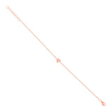 0.04CT 14K R/G DIAMOND PAVE HEART BRACELET