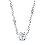 0.05CT 14K W/G DIAMOND BEZEL NECKLACE