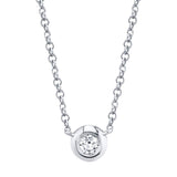 0.05CT 14K W/G DIAMOND BEZEL NECKLACE