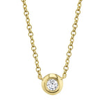0.05CT 14K Y/G DIAMOND BEZEL NECKLACE