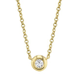 0.05CT 14K Y/G DIAMOND BEZEL NECKLACE