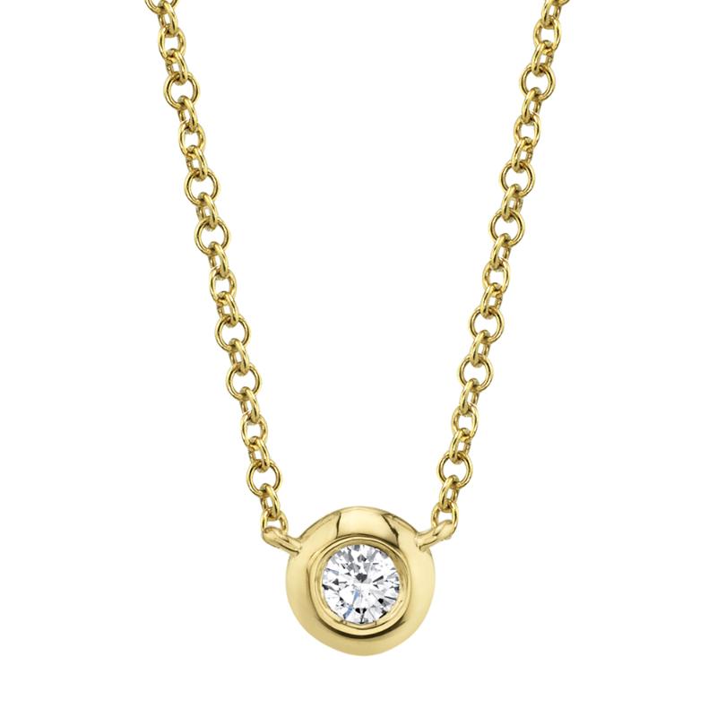 0.05CT 14K Y/G DIAMOND BEZEL NECKLACE