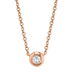 0.05CT 14K R/G DIAMOND BEZEL NECKLACE