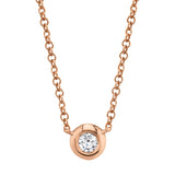 0.05CT 14K R/G DIAMOND BEZEL NECKLACE